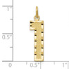 10K Yellow Gold Casted Large Diamond-cut Number 1 Charm