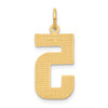 10K Yellow Gold Casted Large Diamond-cut Number 5 Charm