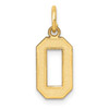 10K Yellow Gold Small Satin Number 0 Charm