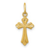 14K Yellow Gold Polished Diamond-cut Small Cross Charm