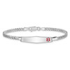 8" Sterling Silver Rhodium-plated Medical ID Curb Link Bracelet XSM20-8 with Free Engraving