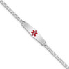 8" Sterling Silver Rhodium-plated Medical ID Anchor Link Bracelet XSM1-8 with Free Engraving