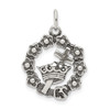Sterling Silver Cross, Crown & Wreath Charm