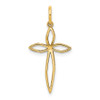 14K Yellow Gold Laser Designed Passion Cross Charm XR1037