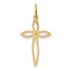 14K Yellow Gold Laser Designed Passion Cross Charm XR1037