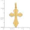 14K Yellow Gold Polished and Beaded Cross Charm