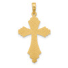 14K Yellow Gold Polished and Beaded Cross Charm