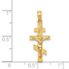 14K Yellow Gold Eastern Orthodox Crucifix Charm