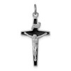 Sterling Silver Rhodium-plated Enameled Crucifix Charm