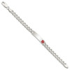 8.5" Sterling Silver Polished Medical Curb Link ID Bracelet XSM169-8.5 with Free Engraving