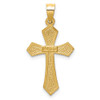 14K Yellow Gold Satin & Diamond-cut Crucifix Charm
