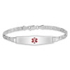 7" Sterling Silver Rhodium-plated Medical ID Anchor Link Bracelet XSM47-7 with Free Engraving