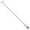 8.75" Sterling Silver Rhodium Engravable Enamel Heart Medical ID Bracelet XSM90-8.75 with Free Engraving