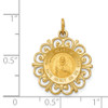 14K Yellow Gold Sacred Heart of Jesus Medal Charm XR370