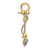 10K Two-tone Gold 3-D Anchor w/T Bar and Rope w/Shackle Bail Charm