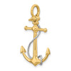 10K Two-tone Gold 3-D Anchor w/T Bar and Rope w/Shackle Bail Charm