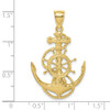 10K Yellow Gold 2-D Anchor and Wheel Charm