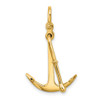 10K Yellow Gold 3-D Polished Anchor 2 Piece and Moveable Charm