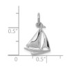 10k White Gold Solid Polished 3-Dimensional Sailboat Charm