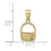 10K Yellow Gold 2-D Flat Back Basket Charm