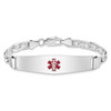 8" Sterling Silver Rhodium-plated Medical ID Anchor Link Bracelet XSM15-8 with Free Engraving