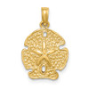 10K Yellow Gold Polished Sand Dollar Charm