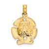 10K Yellow Gold Polished Sand Dollar Charm