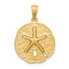 10K Yellow Gold Sand Dollar w/ Starfish Charm