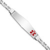 8" Sterling Silver Rhodium-plated Medical ID Anchor Link Bracelet XSM26-8 with Free Engraving