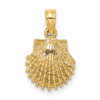 10K Yellow Gold 2-D Beaded Scallop Shell Charm 10K7656