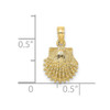 10K Yellow Gold 2-D Beaded Scallop Shell Charm 10K7656