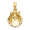 10K Yellow Gold 2-D Beaded Scallop Shell Charm 10K7656
