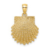 10K Yellow Gold 2-D Beaded Scallop Shell Charm 10K7655