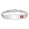 8" Sterling Silver Rhodium-plated Medical ID Figaro Link Bracelet XSM25-8 with Free Engraving