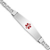 7" Sterling Silver Rhodium-plated Medical ID Anchor Link Bracelet XSM15-7 with Free Engraving
