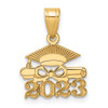 14K Yellow Gold Graduation Cap and Diploma 2023 Charm YC1538