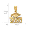 14K Yellow Gold Graduation Cap and Diploma 2023 Charm YC1538