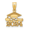 14K Yellow Gold Graduation Cap and Diploma 2024 Charm YC1551