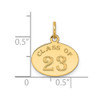 14K Yellow Gold Polished Oval CLASS OF 2023 Charm