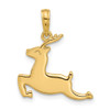 14K Yellow Gold Polished Prancing Reindeer Charm
