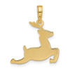 14K Yellow Gold Polished Prancing Reindeer Charm