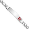 7" Sterling Silver Rhodium-plated Medical ID Curb Link Bracelet XSM32-7 with Free Engraving