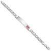 7" Sterling Silver Rhodium-plated Medical ID Curb Link Bracelet XSM32-7 with Free Engraving