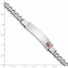 7" Sterling Silver Rhodium-plated Medical ID Curb Link Bracelet XSM32-7 with Free Engraving