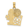 10K Yellow Gold #1 Basketball with Hoop Charm