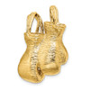 10K Yellow Gold 3-D Textured Double Boxing Gloves Charm