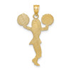 10K Yellow Gold Cheerleader w/Pom-Poms Charm