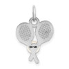 14K White Gold Tennis Racquets W/Freshwater Cultured Pearl Charm