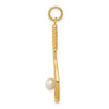 14K Yellow Gold Tennis Racquet W/Freshwater Cultured Pearl Charm