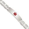 7.5" Sterling Silver Polished Medical Anchor Link ID Bracelet XSM174-7.5 with Free Engraving